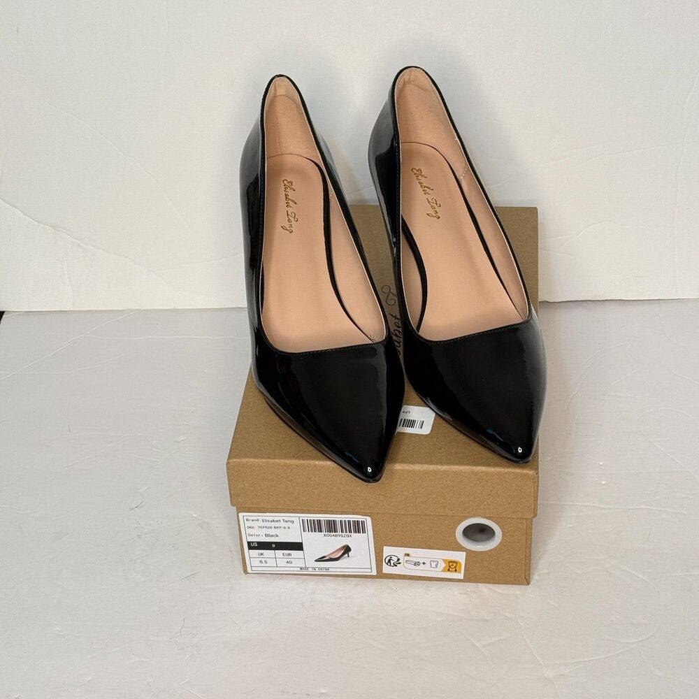 Elisabet Tang 3 in Classic Pointy Pull on Stiletto Closed Toe Dress Heels Sz 6.5